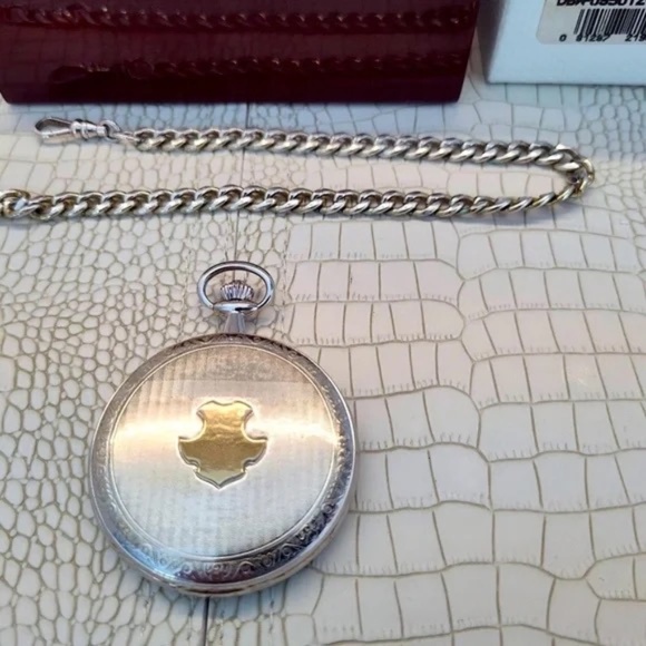 💋Dulan Bulluck Swiss 17 Jewel Pocket Watch Brand New Silver/Gold - Picture 8 of 9